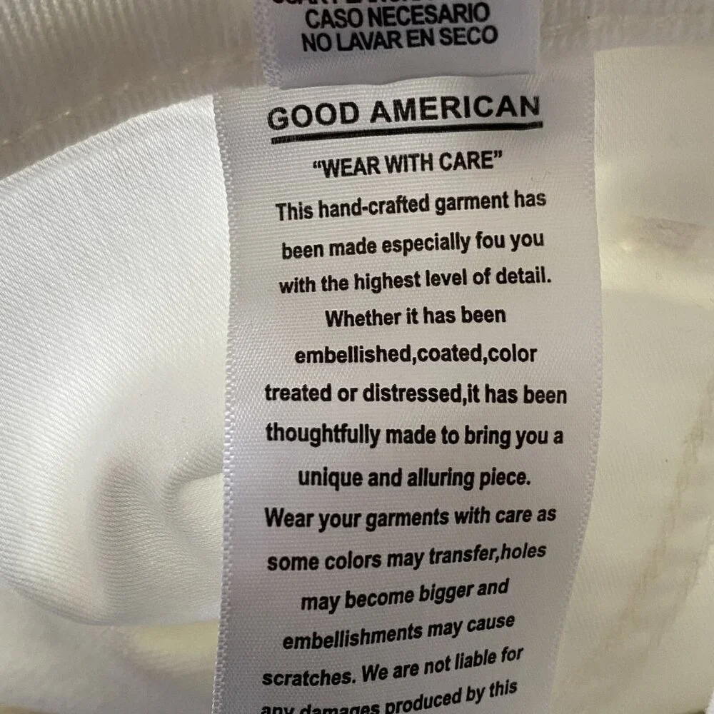 Good American 18 Bombshell High Waist Cutoff Shorts Distressed White Plus NWT - Picture 7 of 8